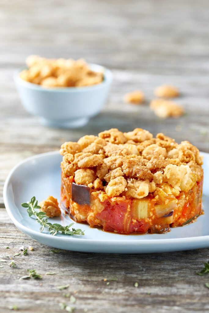 Caponata herb crumble
