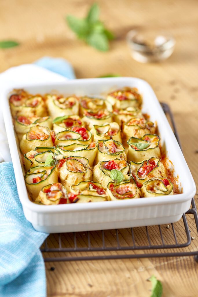 Courgette rolls with Pelati