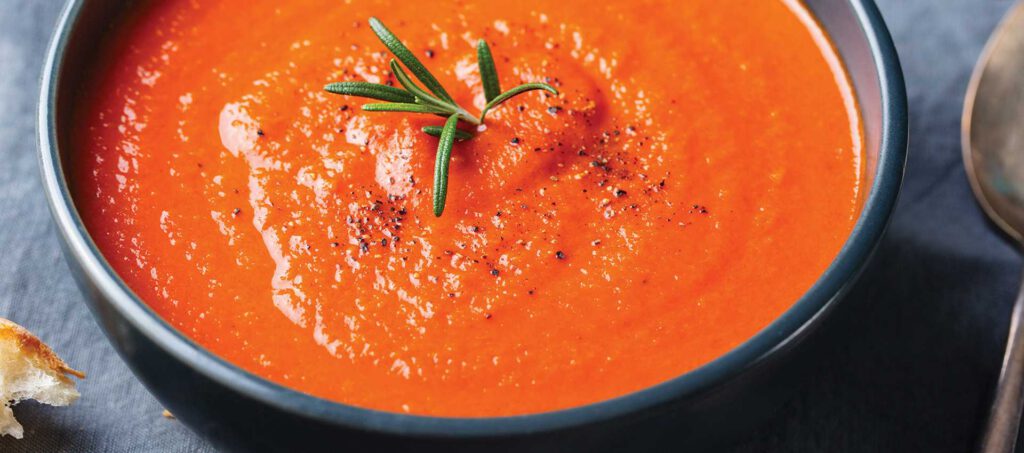 Fresh tomato soup with basil