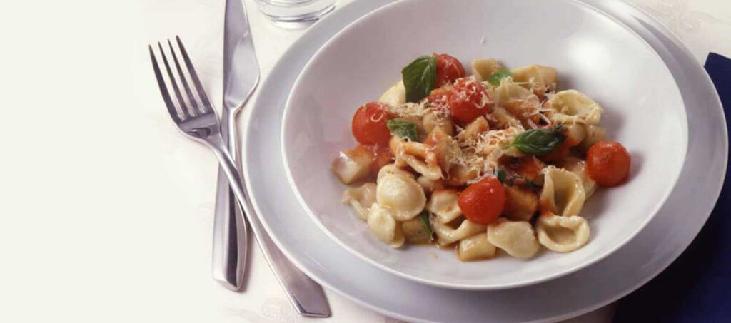 Orechiette with aubergine and smoked ricotta goat's cheese