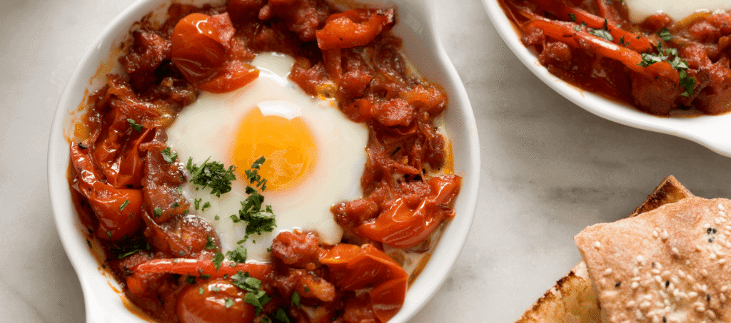 Italian style baked eggs