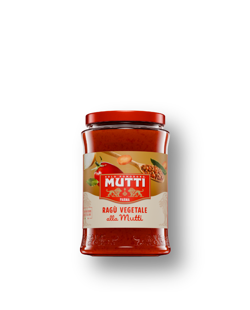 Mutti Vegan Bolognese ragù in a glass jar