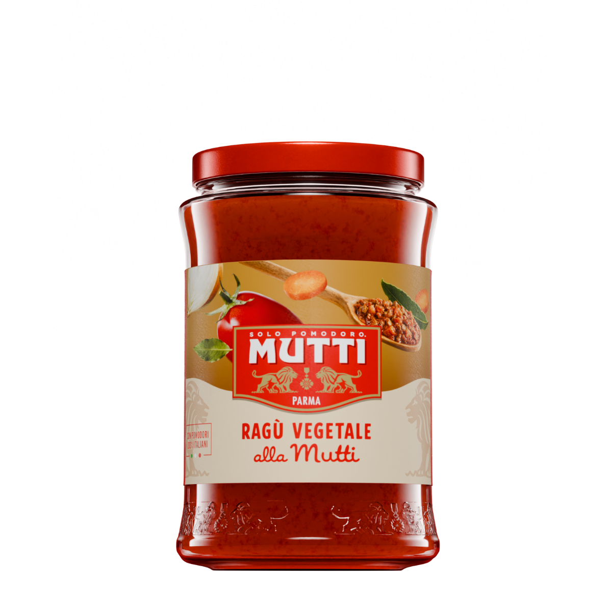 Mutti Vegan Bolognese sauce in a glass jar