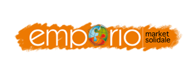 Emporio Market Solidale logo with an orange brushstroke design