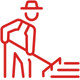 Icon of a farmer carrying a harvest basket