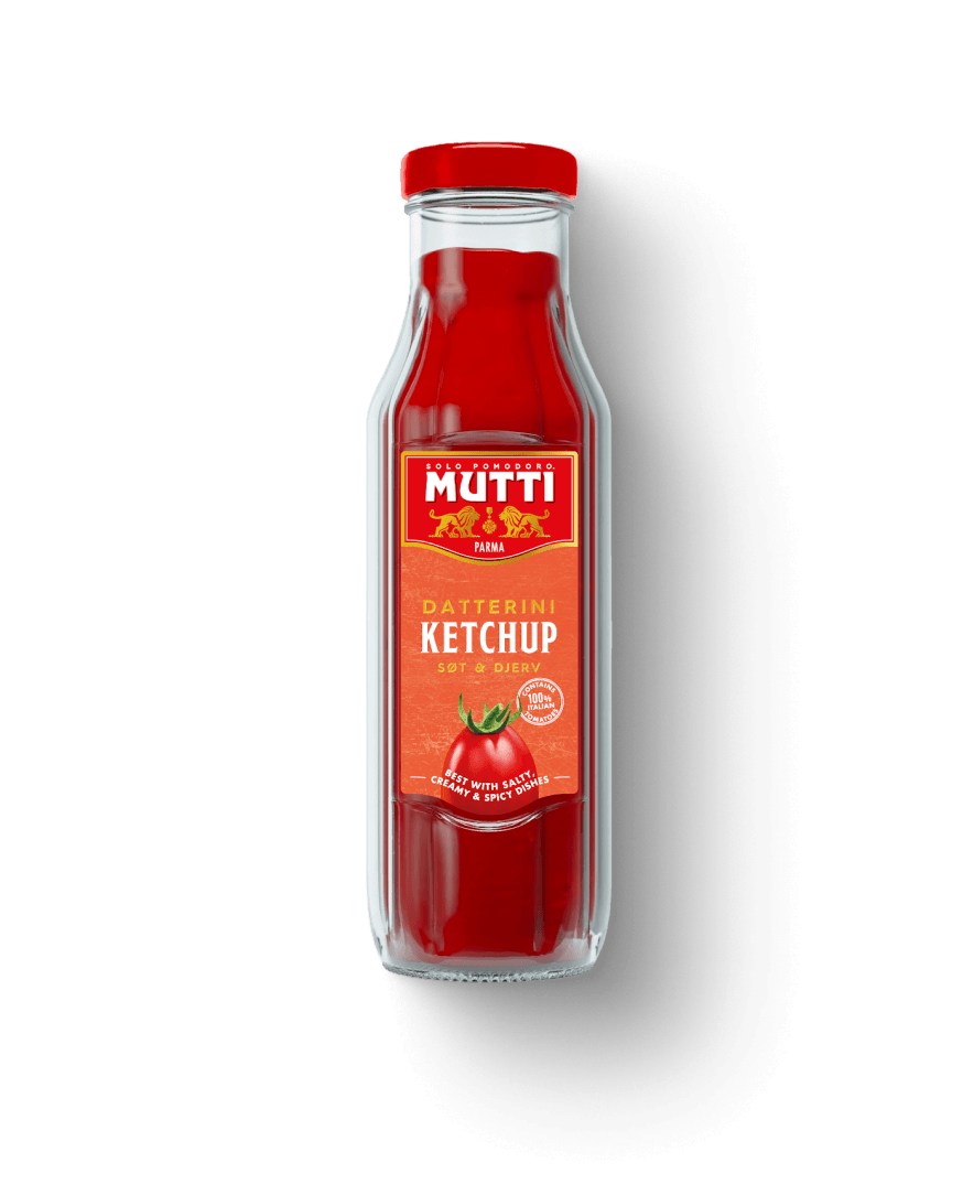 Mutti Datterini Ketchup in a glass bottle