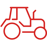 Simple line icon of a tractor