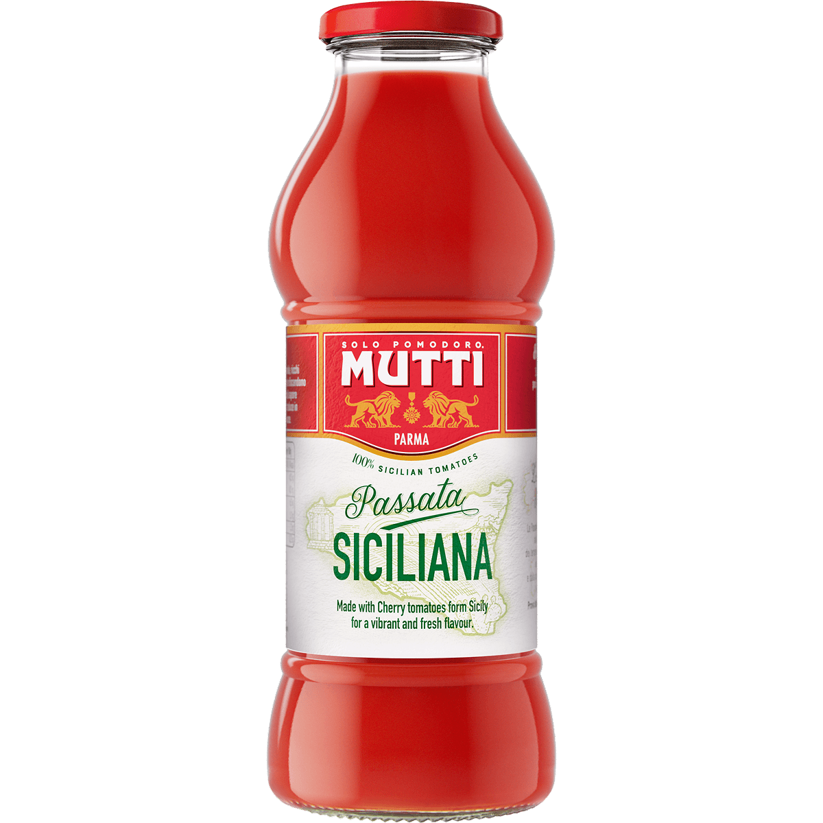 Mutti Passata Siciliana in a 400g glass bottle
