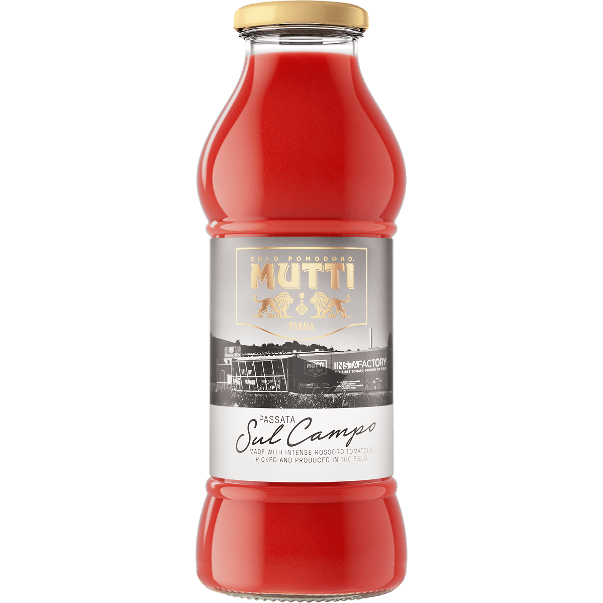 Mutti Passata Sul Campo in a 400g glass bottle