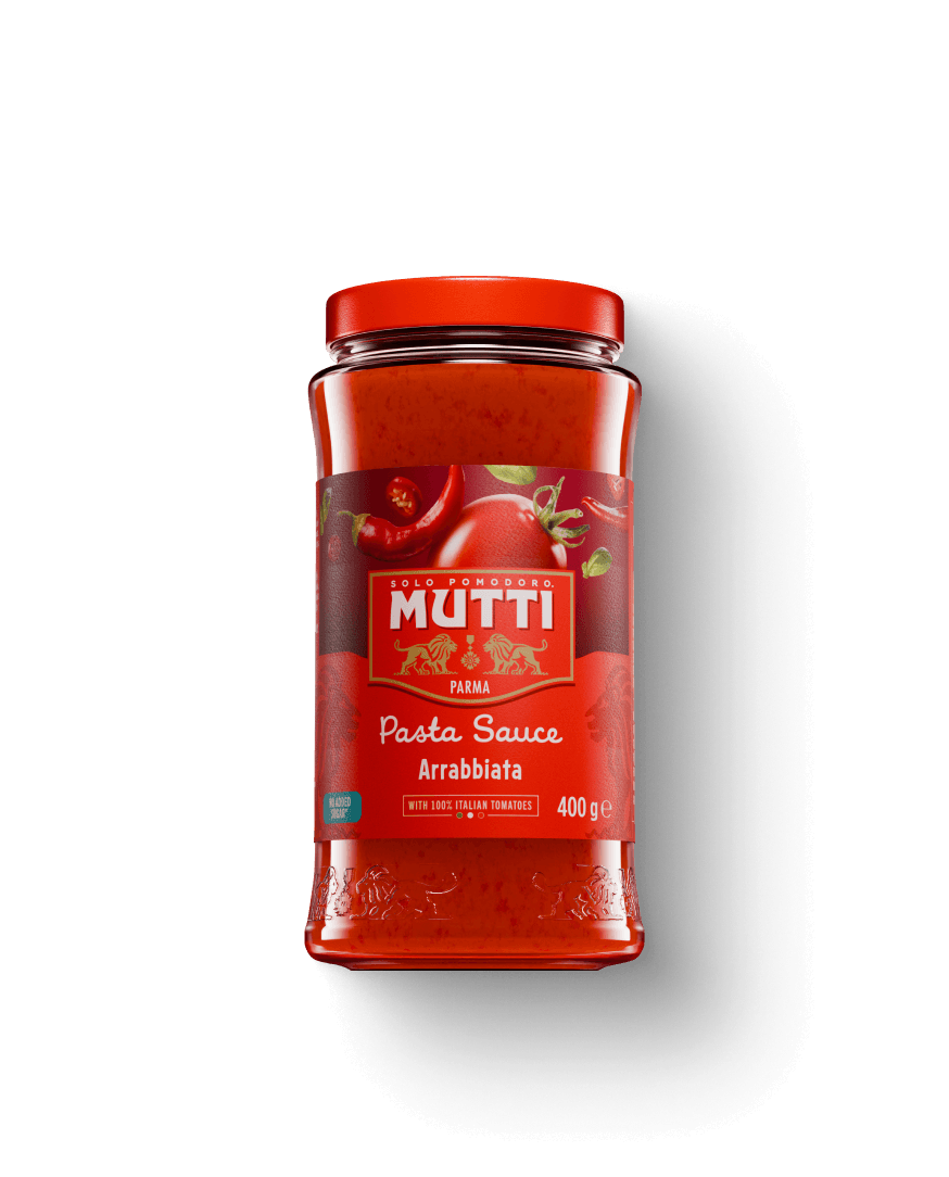 Mutti Pasta Sauce Arrabbiata in a 400g glass jar