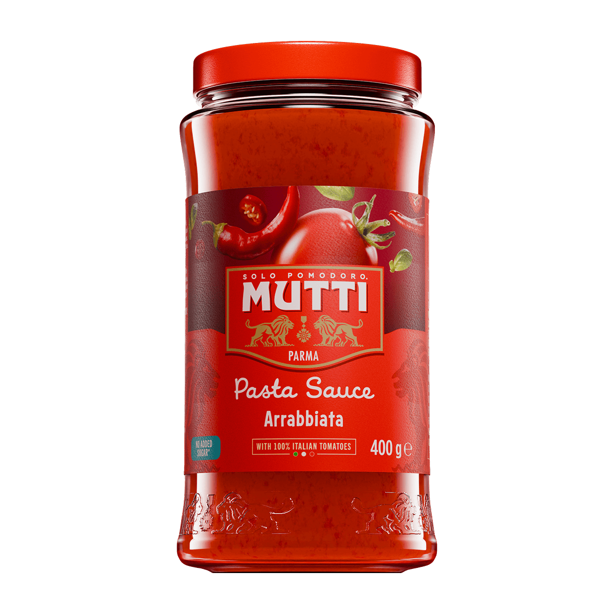 Mutti Pasta Sauce Arrabbiata in a 400g glass jar