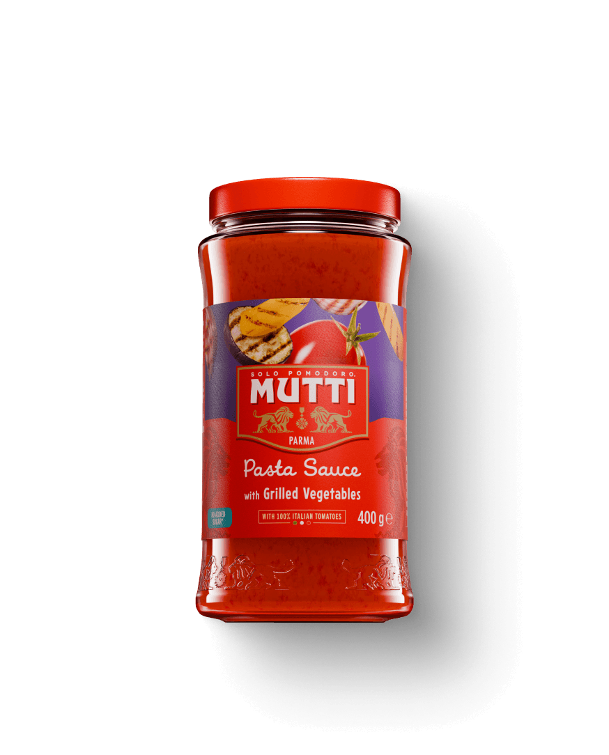 Mutti Pasta Sauce with Grilled Vegetables in a 400g glass jar