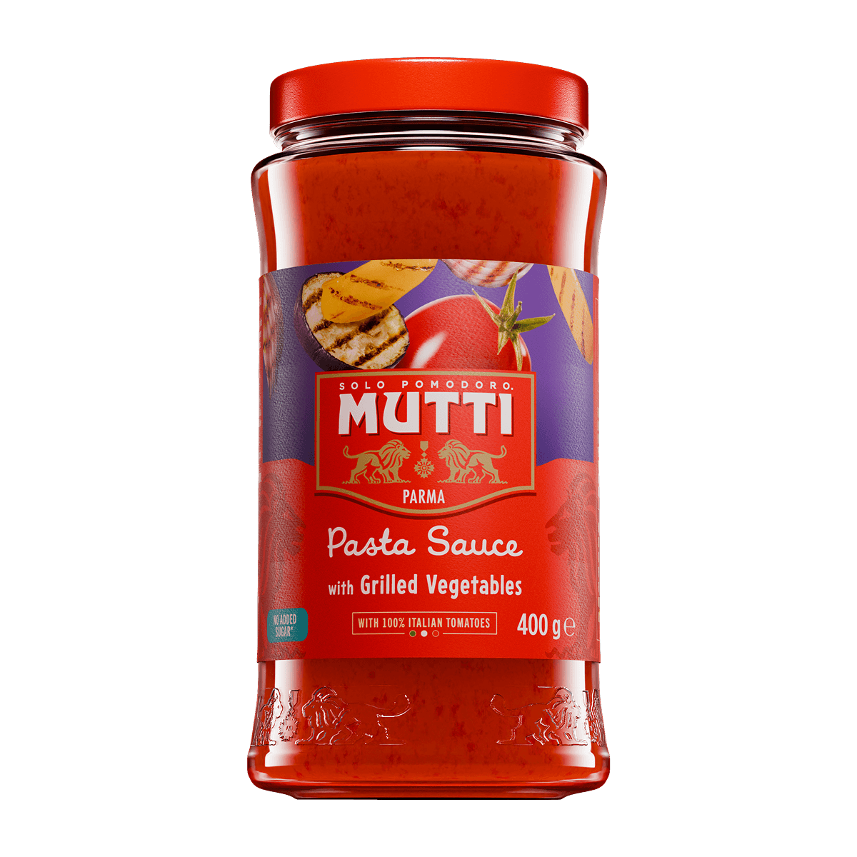 Mutti Pasta Sauce with grilled vegetables in a 400g glass jar