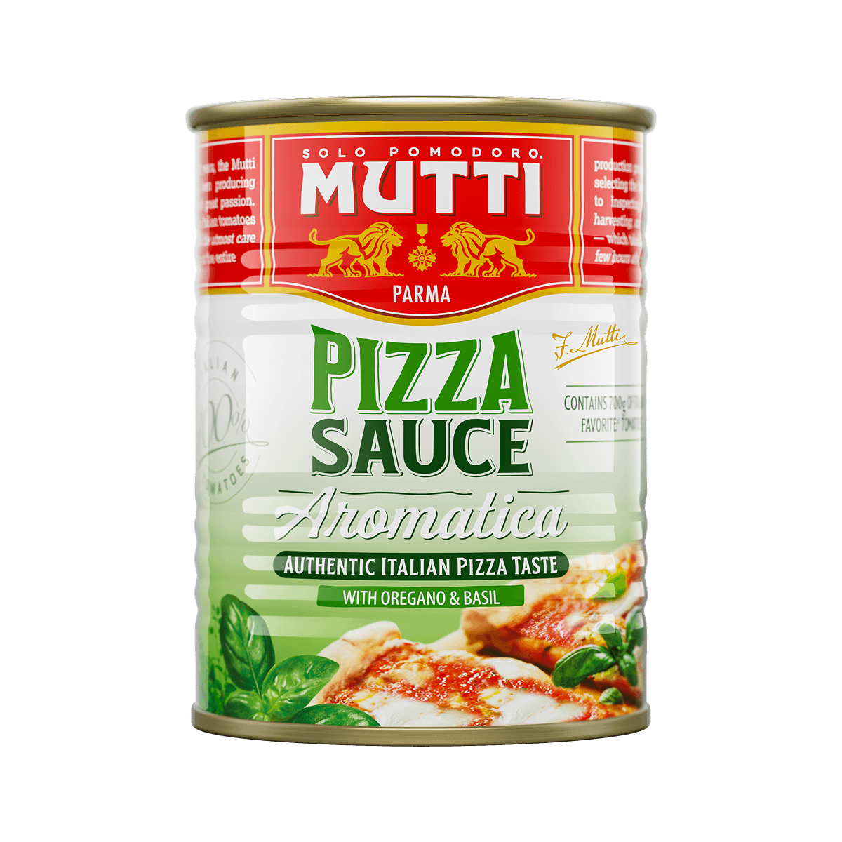 Mutti Pizza Sauce Aromatica with oregano and basil in a 400g can