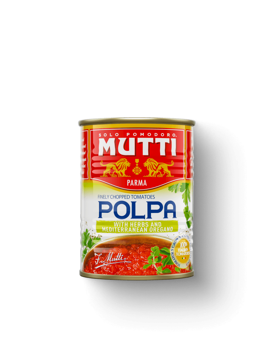 Mutti Polpa with Aromatic Herbs and Oregano in a can