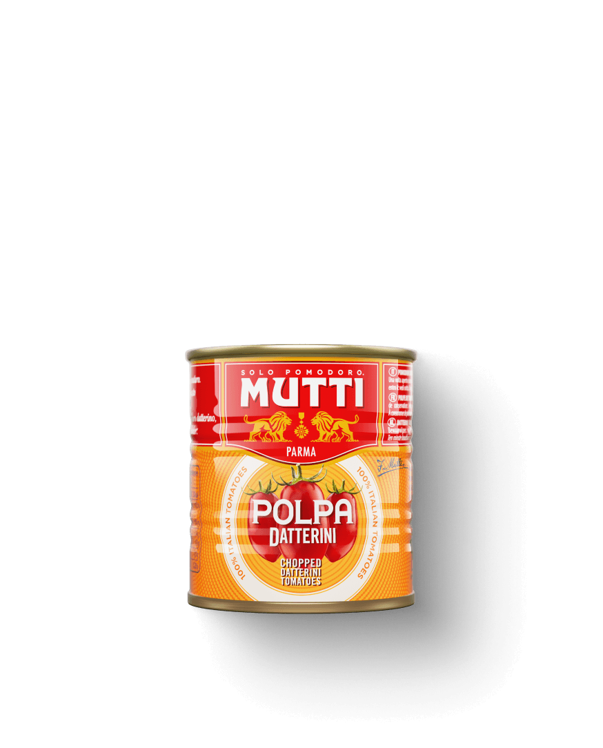 Mutti Polpa Datterini chopped cherry tomatoes in a can