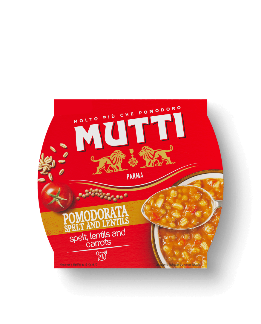 Mutti Pomodorata Soup with Spelt & Lentils in a sealed pack