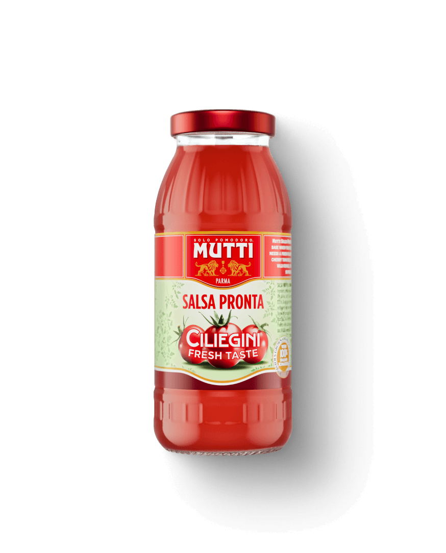 Mutti Salsa Pronta Ciliegini in a 300g glass bottle