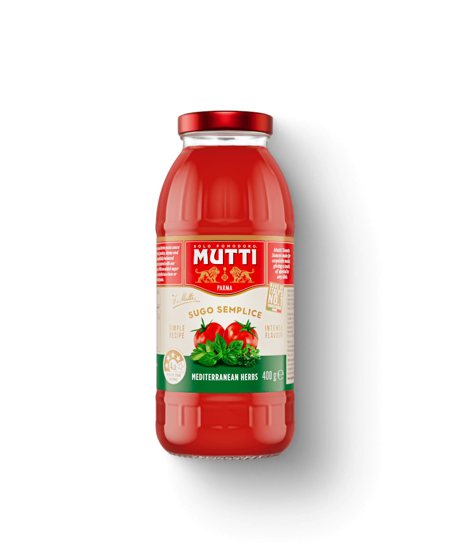 Mutti Sugo Semplice with Mediterranean Herbs in a 400g glass bottle