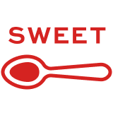 Red spoon icon labelled sweet representing Mutti Passata's flavour