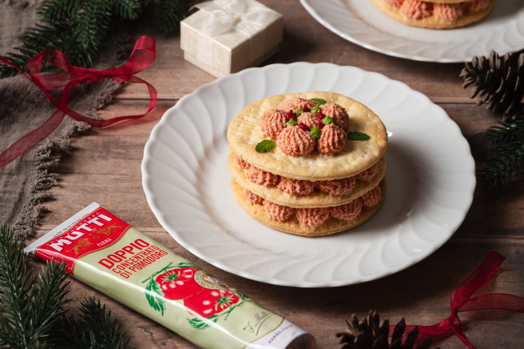 Millefeuille with Tomato Ricotta Cream and Rocket Pesto