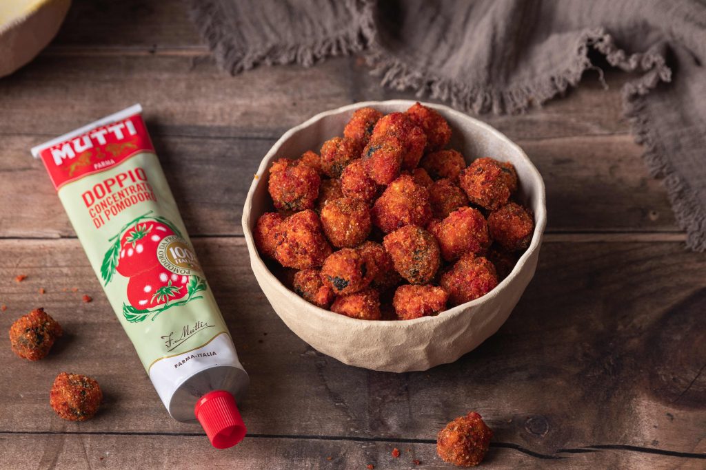 Crispy Fried Olives with Tomato